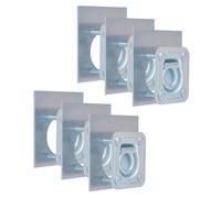 Lashing Rings 6pc Silver Galvanised Steel 2000kg 10.1x9.5x2.6cm Backplate Set M5