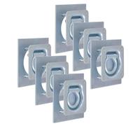 Lashing Rings 6pc Silver Galvanised Steel 2000kg Load 10.1x9.5cm 14x13cm TieDown