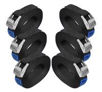 Lashing Strap Tension Belt Buckle Strap - Black - in different lengths and quantities loadable up to 250 kg DIN EN 12195-2, 6 pieces 2.5 cm x 2.5 m