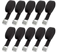 Lashing Straps 16 Feet Heavy Duty Cam Buckle Kayak Tie Downs Straps for Truck, Kayak, Boat (1"x16', Black)