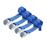 Lashing Straps Tie Down Straps Tension Belt - blue - 2,5m 4m 6m - different quantities, loadable up to 250 kg DIN EN 12195-2, 4 pieces 2.5 cm x 1 m