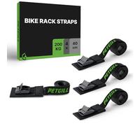 Lashing Straps with Padding, Suitable for All Bicycle Carriers, Pack of 4, Length 40 cm, Width 20 mm, 200 kg Load Capacity, Clamping Lock, Lashing Strap for Roof Rack, Bicycle, E-Bike, Kayak Lashing