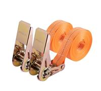 Lashing Straps with Ratchet 4 m, Robust Lashing Straps with Ratchet Straps for Material Transport, Motorcycle, Bicycles, Moving, Luggage Packages, Camping (Pack of 2)