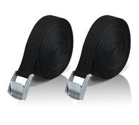Lashing Straps with Ratchet 8 m, Pack of 2 Luggage Rack, Tension Strap, Black Fastening Strap, Lashing Straps with Clamping Lock, Adjustable Webbing for Car, Bicycle, Sack Truck, Motorcycle, Luggage