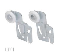 Lashow 4 Pair Sliding Closet Door Roller Kit - Top Hung Door Replacement Hardware with 7/8 Inch Convex Wheels, Stamped Steel, 1/4" & 1/2" Offset Brackets