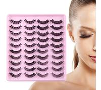 Lashs Natural Look - 20 Pairs Volume Lashes Handmade Realistic Extension Style with Curls for Bold Eye Makeup