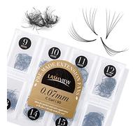 LASHVIEW 1000 Premade Volume Eyelash Extensions Mixed Tray 5D Premade Fans Eyelash Extensions C Curl Premade Lash Fans Pointed Handmade Promade Loose Fans Thin Base (5D-0.07C,9-16mm)