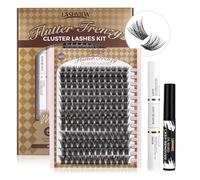 LASHVIEW 56D DIY Eyelash Extension Kit, Cluster Eyelash Extensions with Lash Bond and Seal, Cluster Lash Glue Remover, Lash Applicator for DIY Eyelashes Extensions