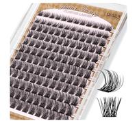 LASHVIEW Cluster Lashes 144Pcs D Curl Lash Clusters Natural Fluffy and Wispy Lashes Individual Cluster Super Thin Band Individual Eyelashes Soft and Comfortable for All Day (W04)