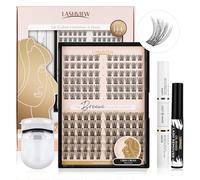 LASHVIEW Cluster Lashes Individual Lashes Mega Volume Superfine Brand and Soft DIY Eyelash Extension Natural Look Reusable Wispy Eyelash Clusters (Large-Volume D+ Kit)