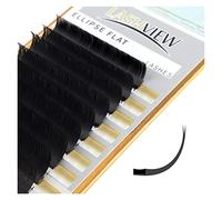 LASHVIEW Eyelash Extension,Ellipse Flat Eyelash Extensions,Individual Lashes,0.15mm D+ Curl 8-15mm,Lash Extension,Semi-Permanent,Extremely Light & Soft,Professional Salon Use.