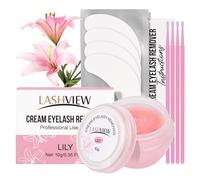 LASHVIEW Eyelash Extension Remover Cream Gentle Lily Formula, Lash Remover Kit with Eye Patches & Cotton Swabs(10g)