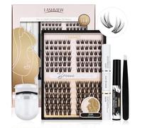 LASHVIEW Lash Clusters 144 Pcs Cluster Lashes DIY Cluster Eyelash Extensions Mega Volume Reusable Individual Lashes Cluster Volume Look Super Thin Band & Soft(D10-D-mix)