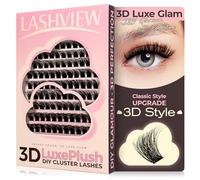 LASHVIEW Lash Clusters 3D 168pcs D Curl Lash Clusters Natural Look Cluster Lashes Extensions Super Thin Band & Soft Lashes Reusable 9-16mm MIX (56D)