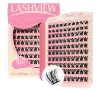 LASHVIEW Lash Clusters DIY Cluster Eyelash Extensions Mega Volume Reusable Individual Lashes Volume Look Super Thin Band & Soft(CE113)