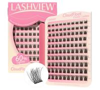 LASHVIEW Lash Clusters DIY Cluster Eyelash Extensions Mega Volume Reusable Individual Lashes Volume Look Super Thin Band & Soft(CE103)