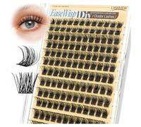 LASHVIEW Lash Clusters Wispy Cluster Lashes, 144pcs D Curl Natural Eyelash Clusters, DIY Individual Eyelash Extensions with Soft Ultra-thin Band, 10-16mm (W04)