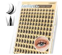 LASHVIEW Manga Lash Clusters Wispy Eyelash Clusters with spikes, 144pcs D Curled Natural Fairy Lash Extensions with Soft Ultra-thin Band, 10-16mm (F03)