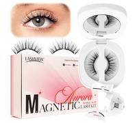 LASHVIEW Upgrade Magnetic Eyelashes with Applicator Reusable Soft Magnetic Eyelashes Natural Look No Glue Needed Easy to Wear and Remove(A02)
