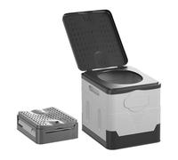 LASIEYO Folding Camping Toilet, Large Capacity Portable Toilets for Adults with Lid, Camping Loo, Outdoor Travel Camping Toilet for Long Trip Hiking Boating, Fishing, Hiking, Load 150kg