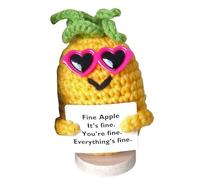 Lasilviaivy Mini Birthday Gifts for Women Mini Funny Crochet Gifts Ideas Graduation Teacher Appreciation Birthday Gifts for Men Her Him Small Cute Stuff Things Handmade (Pineapple)