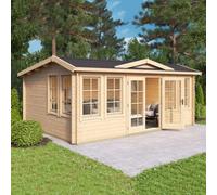 Lasita Maja Balmoral-Log Cabin, Wooden Garden Room, Timber Summerhouse, Home Office - L570 X W421.3 X H239.4 Cm