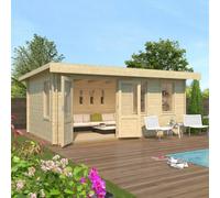 Lasita Maja Baruda 53-Log Cabin, Wooden Garden Room, Timber Summerhouse, Home Office - L570 X W415 X H222.3 Cm