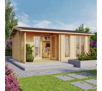 Lasita Maja Brighton 44-Log Cabin, Wooden Garden Room, Timber Summerhouse, Home Office - L580 X W429.9 X H250.8 Cm