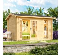 Lasita Maja Carlisle-Log Cabin, Wooden Garden Room, Timber Summerhouse, Home Office - L390 X W350.8 X H245.1 Cm