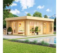 Lasita Maja Dominica-Log Cabin, Wooden Garden Room, Timber Summerhouse, Home Office - L660 X W480 X H245.1 Cm