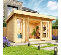 Lasita Maja Dorset 2-Log Cabin, Wooden Garden Room, Timber Summerhouse, Home Office - L430 X W370 X H239.4 Cm