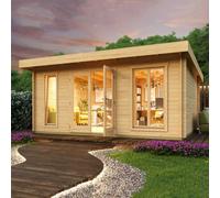Lasita Maja Dorset-Log Cabin, Wooden Garden Room, Timber Summerhouse, Home Office - L430 X W320 X H233.7 Cm