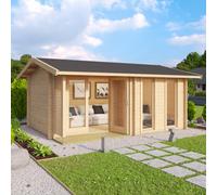 Lasita Maja Hampshire-Log Cabin, Wooden Garden Room, Timber Summerhouse, Home Office - L480 X W376.1 X H239.4 Cm