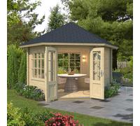 Lasita Maja Ilmenau-Log Cabin, Wooden Garden Room, Timber Summerhouse, Home Office - L420 X W363.7 X H306.7 Cm