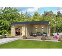 Lasita Maja Lasita Osland New York Summer House With Veranda - 6.8M X 3M - Log Cabin With Canopy Shelter