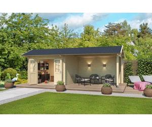 Lasita Maja Lasita Osland New York Summer House With Veranda - 6.8M X 3M - Log Cabin With Canopy Shelter