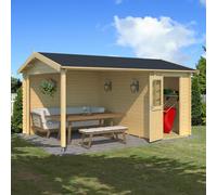 Lasita Maja Lasita Osland Wibo Log Cabin With Veranda - 4.25M X 3M - Patio Canopy Area