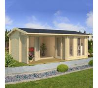 Lasita Maja Montrose 44-Log Cabin, Wooden Garden Room, Timber Summerhouse, Home Office - L615 X W429.7 X H250.8 Cm