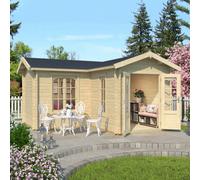 Lasita Maja Portsmouth-Log Cabin, Wooden Garden Room, Timber Summerhouse, Home Office - L450 X W447.6 X H245.1 Cm