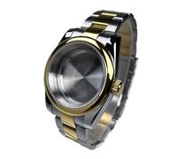 Lasitech 1PC 39mm DJ NH35 Case R Bezel Yellow Gold 2 Tone Sapphire Glass SK Mod Parts Fit NH35/36 Movement Steel Watch(R WMSO,Glock Clasp)