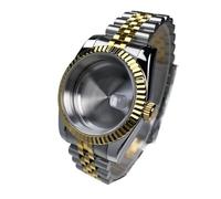 Lasitech 1PC 39mm NH35 Case Fluted Bezel DJ2T Yellow Gold Sapphire Glass Skx Mod Parts Fit NH35/36/38 Movement Steel Watch(Fluted MSJ,OYS Clasp)