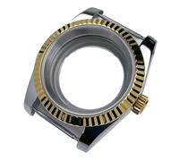 Lasitech 1PC 39mm NH35 Case Fluted Bezel DJ2T Yellow Gold Sapphire Glass Skx Mod Parts Fit NH35/36/38 Movement Steel Watch(Case WMT,Glock Clasp)