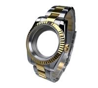Lasitech 1PC 39mm NH35 Case Fluted Bezel DJ2T Yellow Gold Sapphire Glass Skx Mod Parts Fit NH35/36/38 Movement Steel Watch(Fluted WMTO,OYS Clasp)