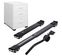 Lasnten 18.1 to 28.1 Inch Adjustable Mobile File Cabinet Caddy with Pry Bar Heavy Duty Appliance Rollers with Furniture Lifter Tool for Letter and Legal Size Cabinet Office Home Mover Tool with Wheels