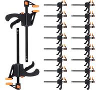 Lasnten 18 Pcs 4 Inch Bar Clamps for Woodworking Grip Craft Mini One Handed Wood Clamps Trigger Clamp Ratchet Clamp Wood Working Tools for Gluing Drilling Sawing Securing