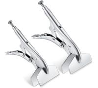 Lasnten 2 Pcs 10 Inch 8 Inch Original Locking Sheet Metal Tool Carbon Steel Metal Clamp Heavy Duty Sheet Metal Bender Tool Duck Bill Pliers Sheet Metal Bender Tool, Heat-Treated Plated Welding Plier