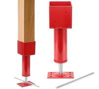 Lasnten 2 Pcs 4.5x4.5 Screw Jack Post 14.5" - 18.5" Height Range 24700 lbs Load Capacity Adjustable Temporary House Jacks for Leveling Flooring Basement Shore Beams Foundation Repair(Red)