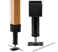 Lasnten 2 Pcs 4.5x4.5 Screw Jack Post 14.5" - 18.5" Height Range 24700 lbs Load Capacity Adjustable Temporary House Jacks for Leveling Flooring Basement Shore Beams Foundation Repair(Black)