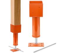 Lasnten 2 Pcs 4.5x4.5 Screw Jack Post 14.5" - 18.5" Height Range 24700 lbs Load Capacity Adjustable Temporary House Jacks for Leveling Flooring Basement Shore Beams Foundation Repair(Orange)