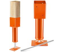 Lasnten 2 Pcs 4" x 4" Screw Jack Post 14.5" - 18.5" Height Range 24700 lbs Load Capacity Adjustable Temporary House Jacks for Leveling Flooring Basement Shore Beams Foundation Repair(Orange)